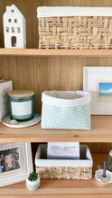 Fabric Storage Basket - Seafoam Green/White