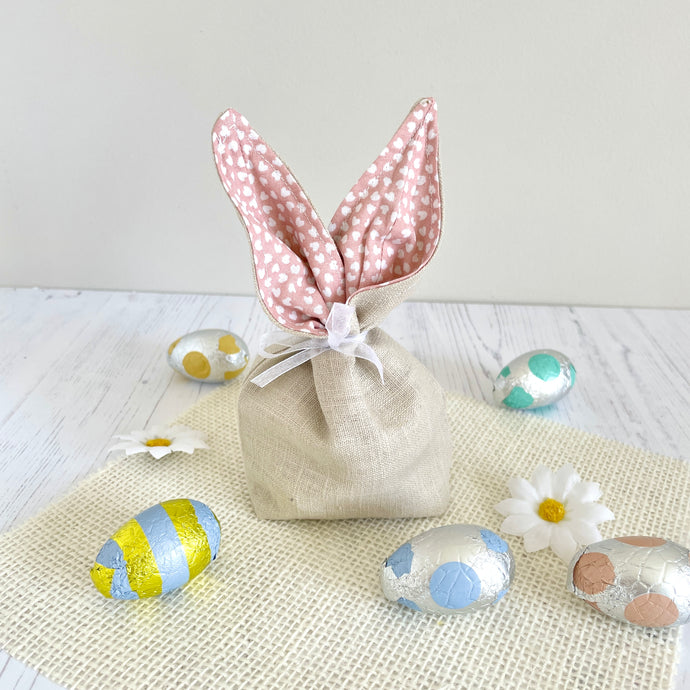Spring Bunny Treat Bag - Blush Dotty