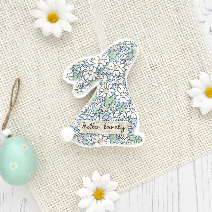 Personalised Spring Bunny - Liberty Alice Blue