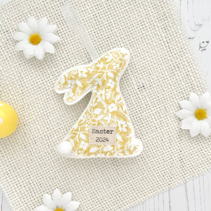 Personalised Spring Bunny - Liberty Yellow Blossom