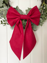 Medium Bow - Cranberry Linen