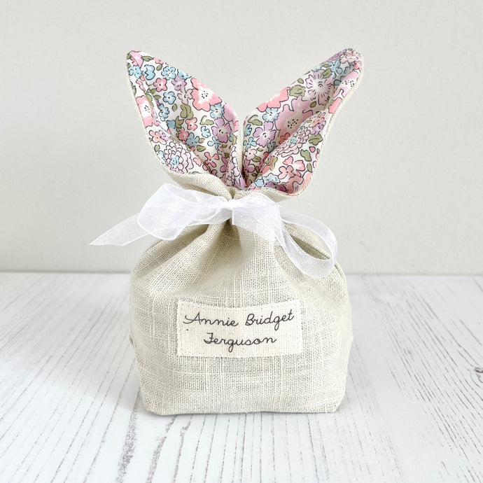 Handmade Personalised Bunny Treat Bag - Selection of Fabrics