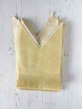 Fabric Scraps - Bunny Bag Cut Outs in Yellow Dotty Cotton