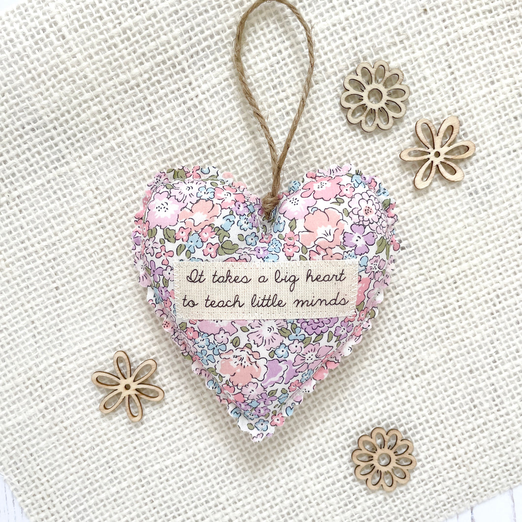 Personalised 'End of Term' Gift Heart: Four Fabric Options