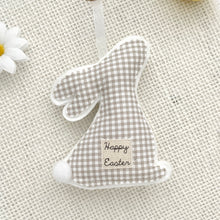 Personalised Spring Bunny - Oatmeal Tiny Gingham
