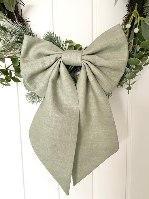 Medium Bow - Sage Linen