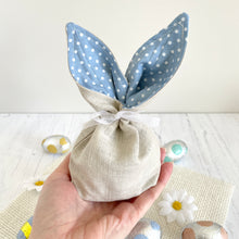 Spring Bunny Treat Bag - Blue Polka Dot