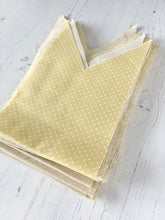 Fabric Scraps - Bunny Bag Cut Outs in Yellow Dotty Cotton