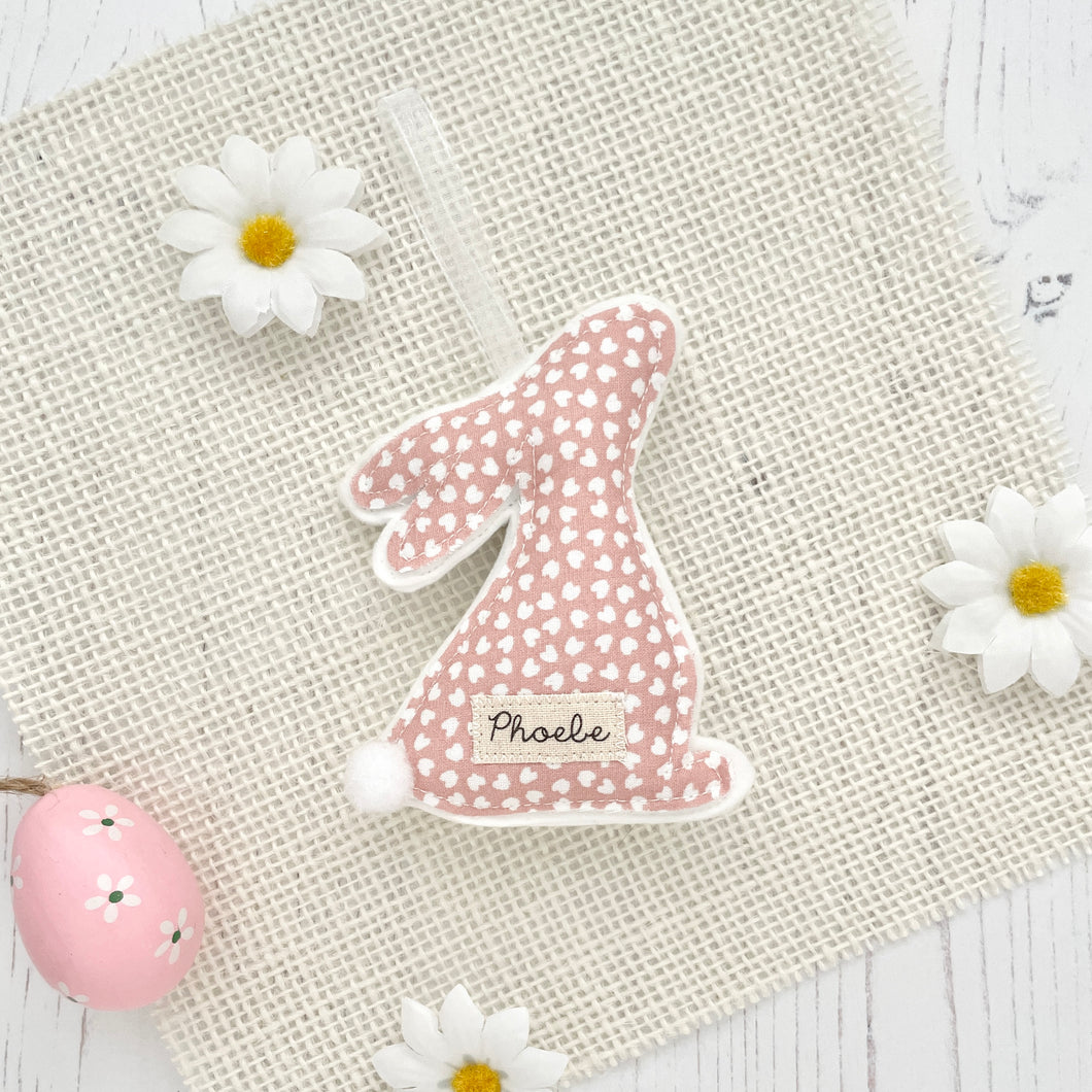 Personalised Bunny Decoration: Blush Dotty