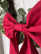 Medium Bow - Cranberry Linen