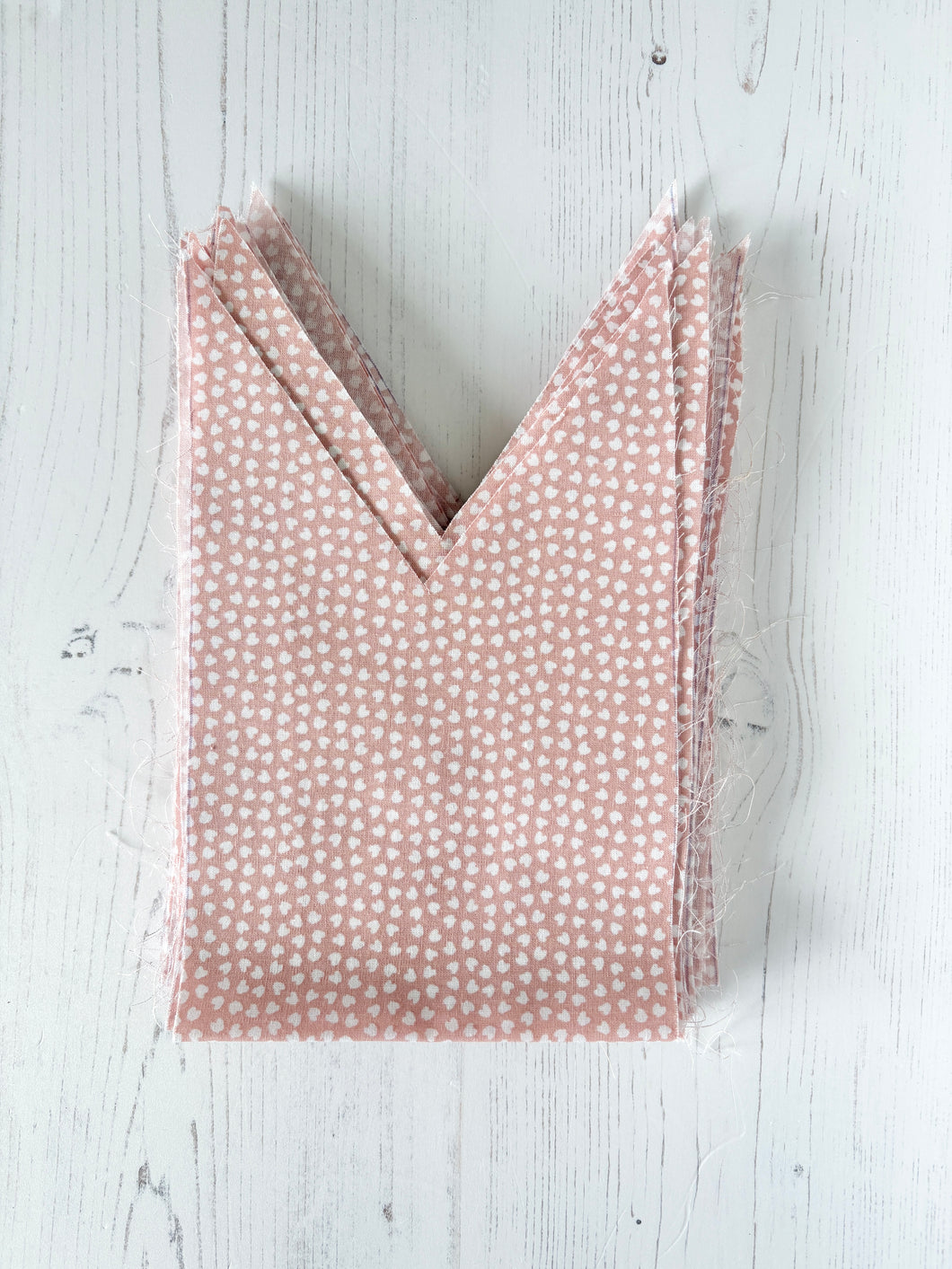 Fabric Scraps - Bunny Bag Cut Outs In Blush Pink Dotty Cotton