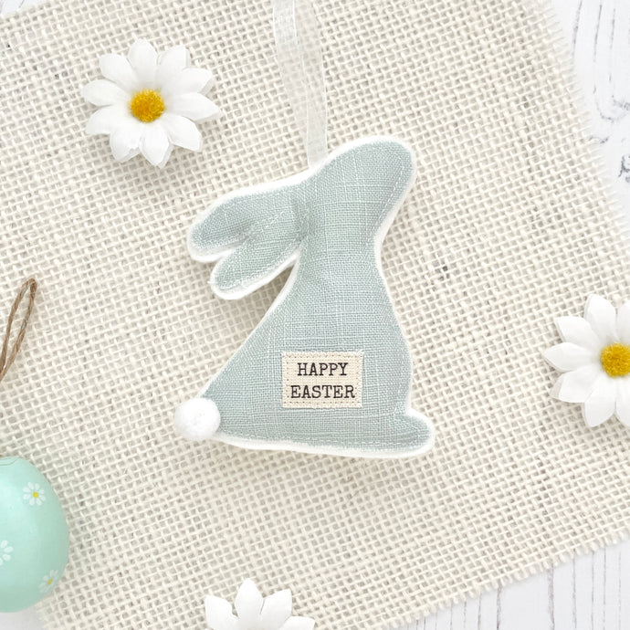 Personalised Spring Bunny - Mint Linen