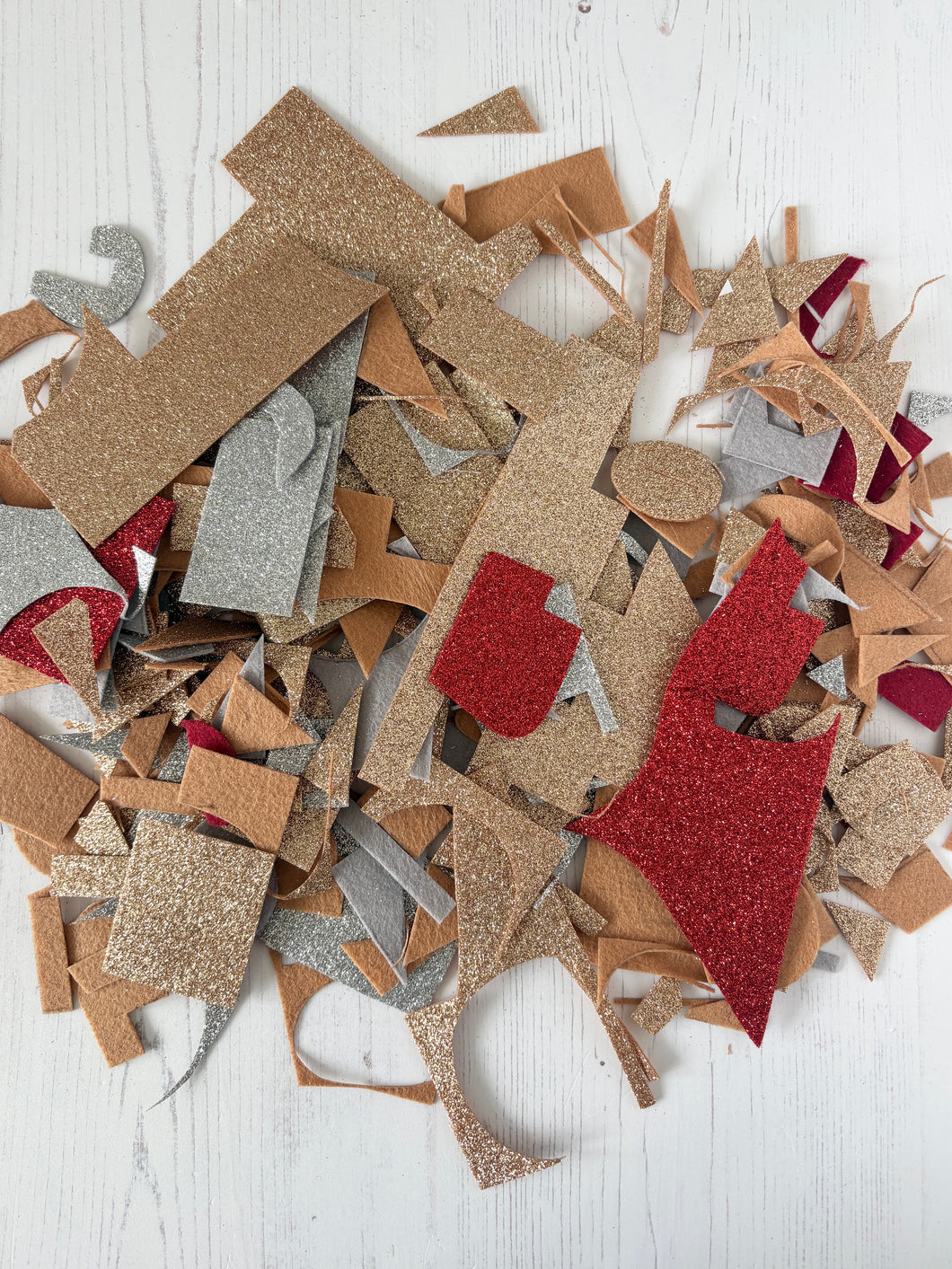 Glitter Felt Fabric Scraps - Mix of Pieces