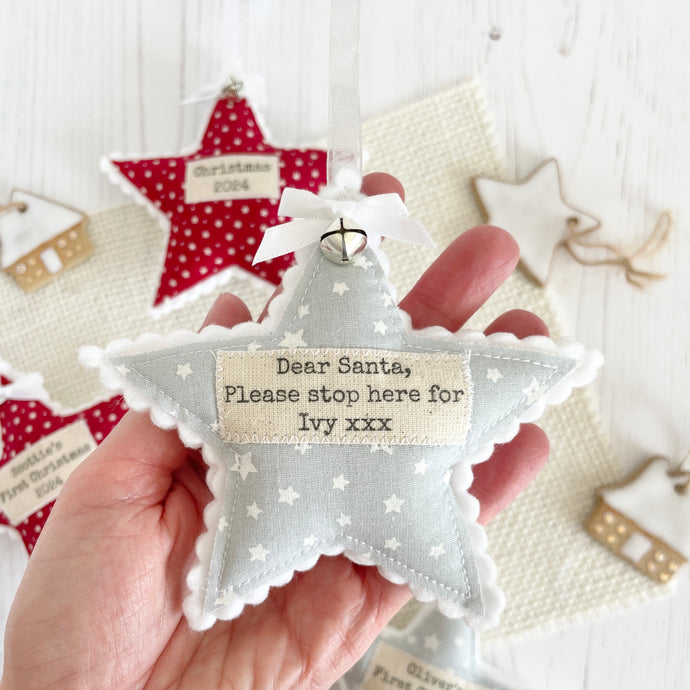 Personalised Christmas Star - Grey