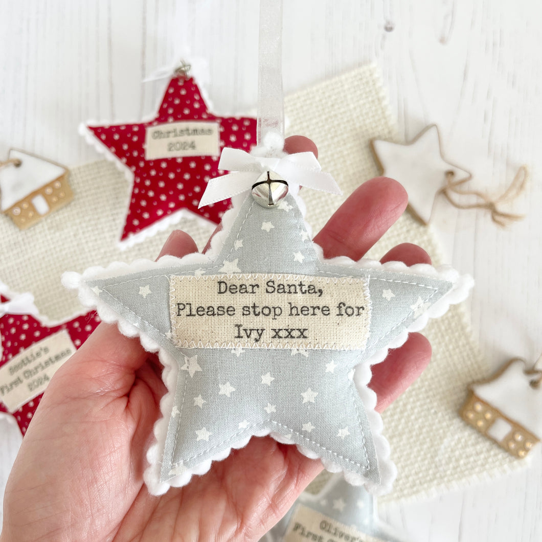 Personalised Christmas Star - Grey
