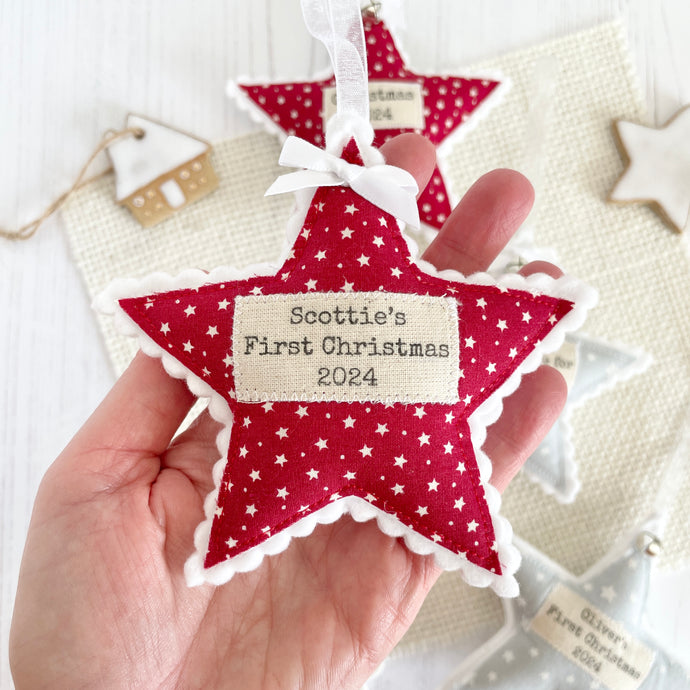 Personalised Christmas Star - Red