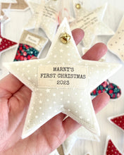 Personalised Christmas Star - Beige/Gold
