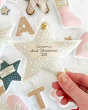 Personalised Christmas Star - Beige/Gold