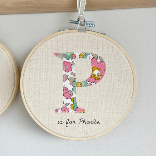 Personalised Embroidery Hoop: Four Fabric Options