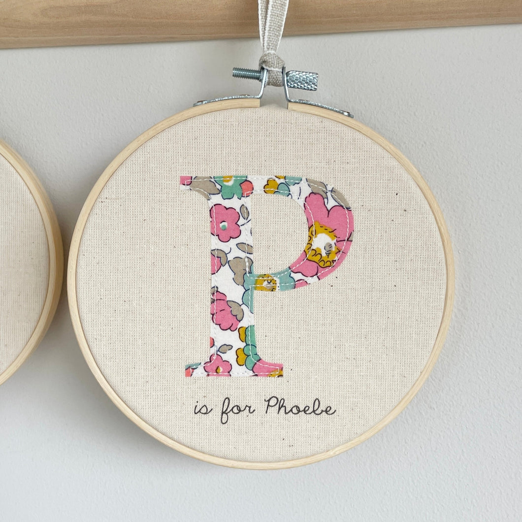 Personalised Embroidery Hoop: Four Fabric Options