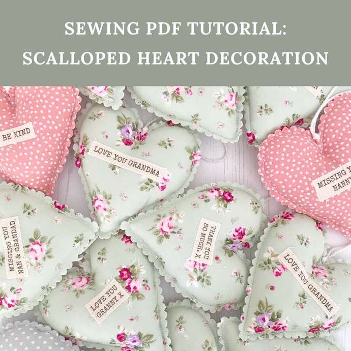 SEWING TUTORIAL WITH TEMPLATE: Scalloped Heart (Digital Download)