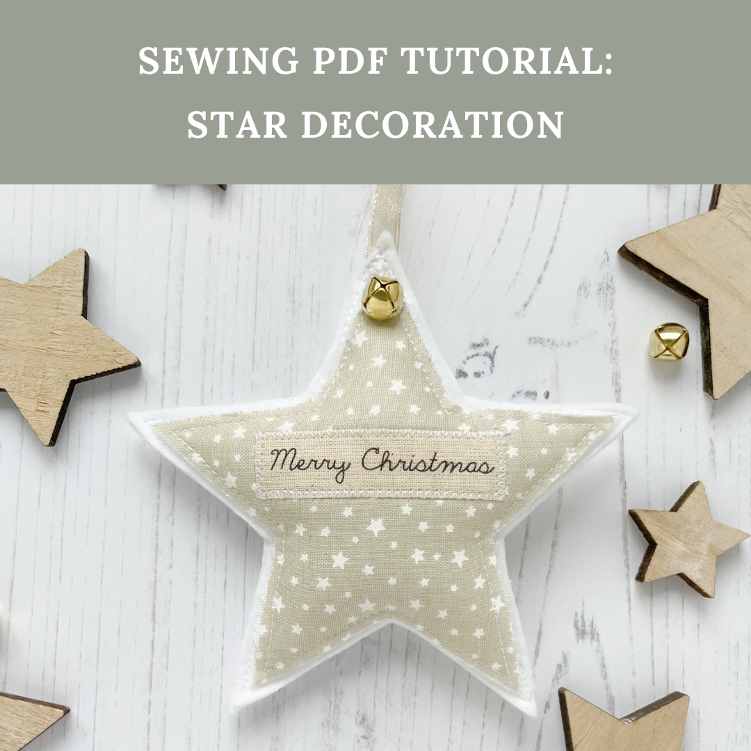 Simple Star Holiday Pattern Christmas Star Outline Printable SEWING TUTORIAL WITH TEMPLATE: