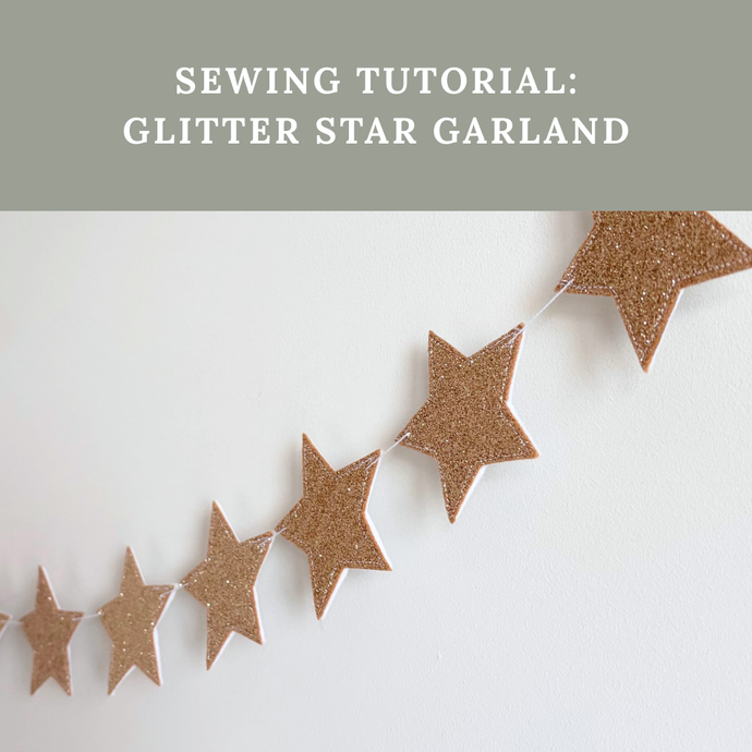 SEWING TUTORIAL WITH TEMPLATE: Glitter Star Garland (Digital Download)