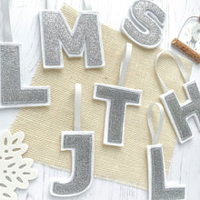 Silver Glitter Letters - Christmas Gift Tags/Tree Decorations