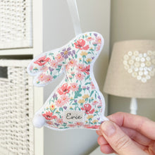 Personalised Spring Bunny - Coral Floral Liberty
