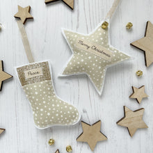 Personalised Christmas Star - Beige/Gold